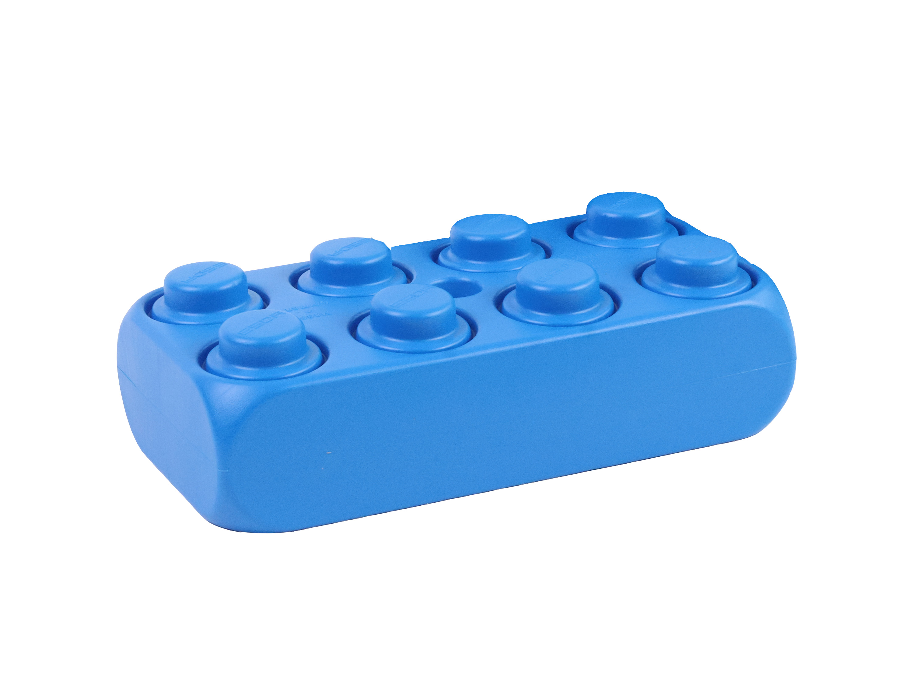 XXL Spielbaustein achter Schrägansicht blau
