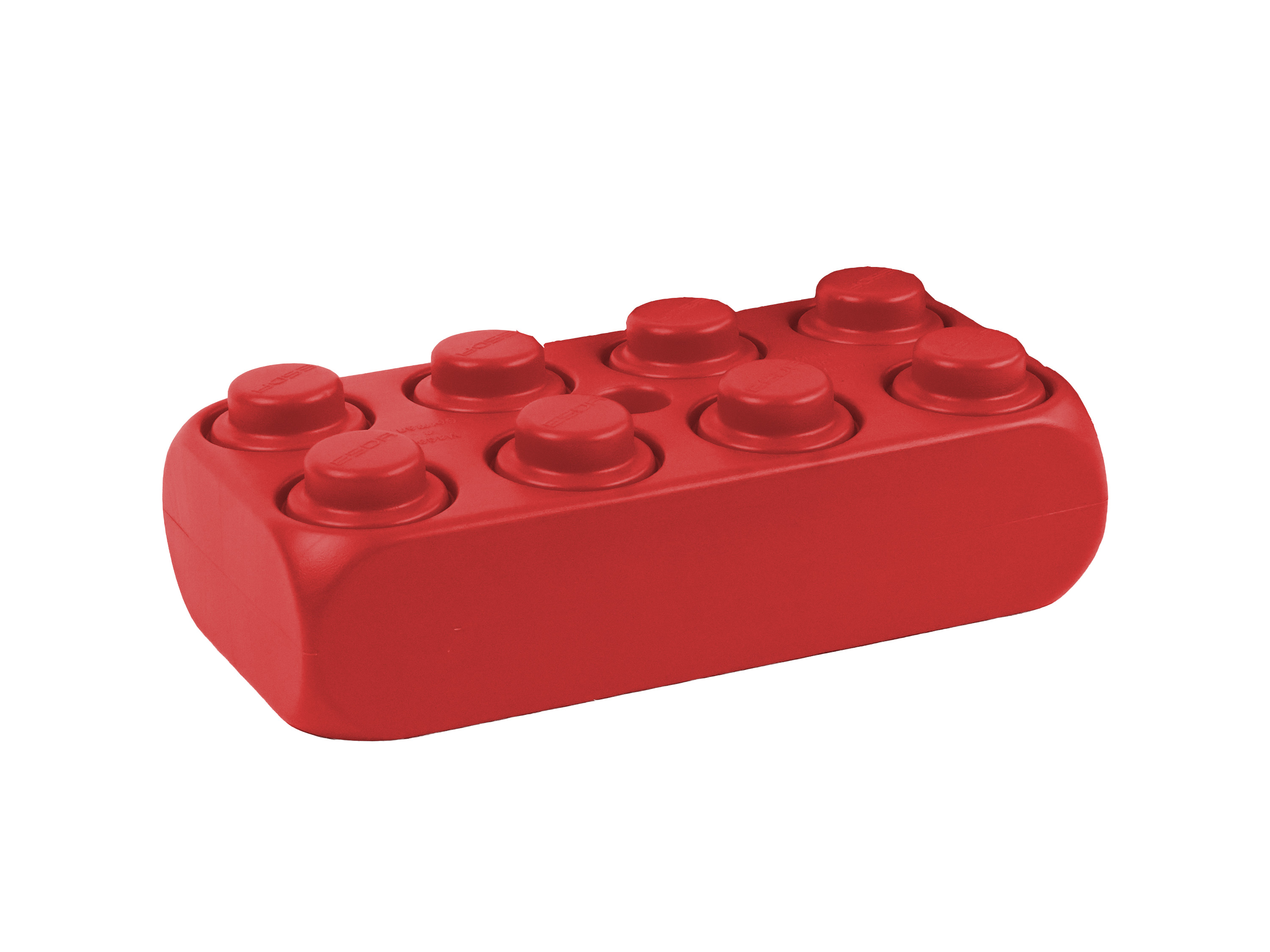 XXL Spielbaustein achter Schrägansicht rot